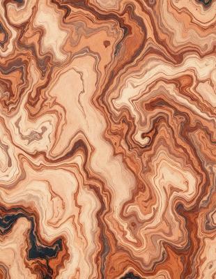 The primary subject of the image is a close-up of a wooden surface with a unique and intricate pattern. The setting is a wooden table, and the visual style appears to be a close-up of a natural wood grain. The colors and mood of the image are predominantly earthy tones, giving it a warm and natural atmosphere.
