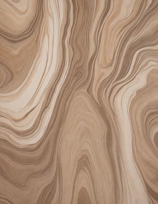 The primary subject of the image is a wooden surface with a unique and intricate pattern. The setting is a room with a wooden floor, and the visual style appears to be a combination of a photo and a digital art or illustration. The colors and mood of the image are warm and inviting, with the wooden surface being the main focus.