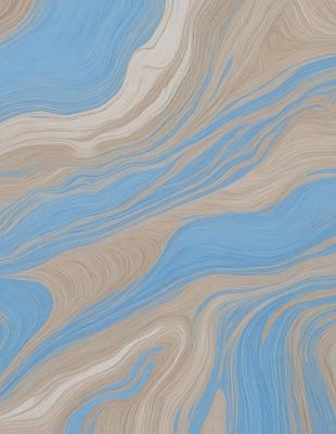 The primary subject of the image is a blue and white swirling pattern, which appears to be a painting or a digital artwork. The setting is a blue background, and the visual style suggests that it is a digital artwork or a painting. The dominant colors are blue and white, creating a calming and serene atmosphere.