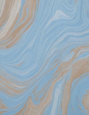 The primary subject of the image is a blue and white swirling pattern, which appears to be a painting or a digital artwork. The setting is a blue and white marbled surface, which serves as the background. The visual style is a combination of painting and digital art, creating a unique and eye-catching design. The colors and mood of the image are predominantly blue and white, giving it a calming and serene atmosphere.