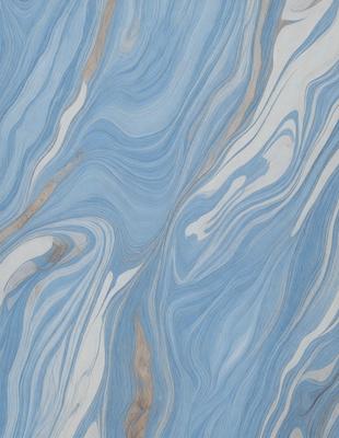 The primary subject of the image is a blue and white marbled wallpaper with a swirling pattern. The setting is a room with a blue and white marbled wallpaper. The visual style is a patterned wallpaper, and the colors and mood are predominantly blue and white, creating a calm and soothing atmosphere.