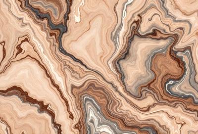 The image features a close-up of a marbled stone surface, showcasing its intricate and textured design. The primary subject is the marbled stone, which is the main focus of the image. The setting is a natural environment, with the stone surface being the primary background. The visual style is a close-up of the marbled stone, emphasizing its unique texture and pattern. The colors and mood of the image are predominantly earthy tones, giving it a natural and organic feel.