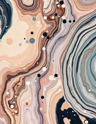 The primary subject of the image is a colorful, abstract artwork featuring a mix of brown, pink, and white colors. The setting is a patterned surface, possibly a painting or a textured wallpaper. The visual style appears to be a combination of digital art and illustration, creating a unique and eye-catching design. The overall atmosphere is vibrant and lively, with the artwork capturing the viewer's attention.