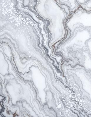 The primary subject of the image is a marble-like surface with a pattern of swirls and crevices. The setting is a white marble countertop, and the visual style is a close-up of the marble surface. The colors and mood of the image are predominantly white, giving it a clean and elegant appearance.