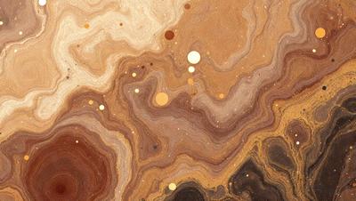 The primary subject of the image is a close-up of a brown and orange swirling pattern, which appears to be a painting or a digital artwork. The setting is a surface with a swirling pattern, possibly a painting or a textured surface. The visual style is a mix of artistic and digital elements, creating a unique and intriguing appearance. The colors and mood of the image are warm and vibrant, with the swirling pattern evoking a sense of movement and energy.