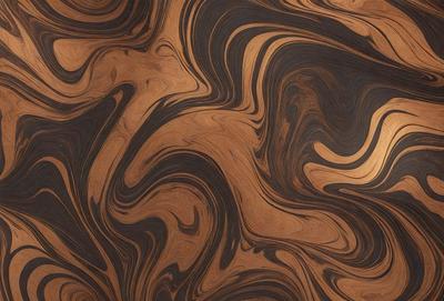 The primary subject of the image is a wooden surface with a unique and intricate pattern. The setting is a close-up view of the wooden surface, showcasing the detailed design. The visual style is a close-up of the wooden surface, which gives a sense of depth and texture. The colors and mood of the image are predominantly brown and earthy tones, creating a warm and natural atmosphere.
