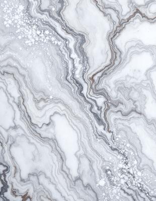 The primary subject of the image is a marble-like surface with a pattern of swirls and crevices. The setting is a white marble countertop, and the visual style is a close-up of the marble surface. The colors and mood of the image are predominantly white, giving it a clean and elegant appearance.