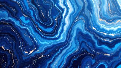 The primary subject of the image is a blue and gold swirling pattern, which appears to be a painting or a digital artwork. The setting is a blue and gold background, which complements the swirling pattern. The visual style is a mix of digital art and painting, creating a unique and eye-catching design. The colors and mood of the image are predominantly blue and gold, giving it a warm and inviting atmosphere.