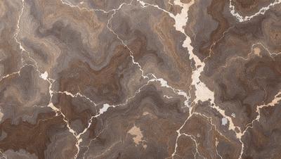 The primary subject of the image is a marble wall with a unique and intricate pattern. The setting is a room with the marble wall as the main focus. The visual style is a close-up of the marble wall, showcasing its texture and details. The colors and mood of the image are predominantly brown, giving it a warm and natural ambiance.