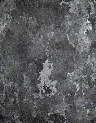 The primary subject of the image is a gray, textured surface with a patterned design. The setting is a gray wall, and the visual style is a close-up of the wall. The colors and mood of the image are predominantly gray, creating a moody and somewhat mysterious atmosphere.