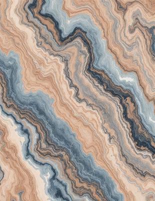 The primary subject of the image is a close-up of a marbled stone wall. The setting is a natural environment, with the stone wall being the main object of focus. The visual style is a photo, capturing the intricate patterns and textures of the marbled stone. The colors and mood of the image are predominantly earthy tones, giving it a natural and organic feel.