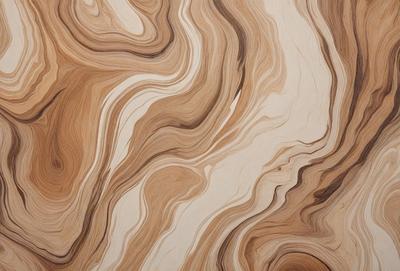 The primary subject of the image is a wooden surface with a unique and intricate pattern. The setting is a close-up view of the wooden surface, showcasing the detailed design. The visual style is a close-up of the wooden surface, which gives a sense of depth and texture. The colors and mood of the image are predominantly brown and earthy tones, creating a warm and natural atmosphere.