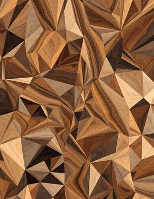 The primary subject of the image is a wooden floor with a unique and intricate pattern. The setting is a room with a wooden floor, and the visual style appears to be a combination of a photo and digital art. The colors and mood of the image are warm and inviting, with the wooden floor serving as the main focal point.