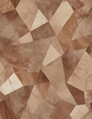 The primary subject of the image is a patterned surface, which appears to be a marble or stone texture. The setting is a close-up of the pattern, showcasing the intricate design and texture. The visual style is a combination of a photo and digital art, as the image is a close-up of a marble or stone texture, but it also has a digital art-like quality to it. The colors and mood of the image are predominantly earthy tones, such as browns and beiges