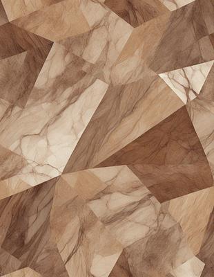 The primary subject of the image is a close-up of a marble surface, which appears to be a patterned marble tile. The setting is a room with a marble floor, and the visual style is a close-up of the marble tile. The colors and mood of the image are predominantly brown and earthy, giving it a natural and elegant appearance.