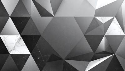 The primary subject of the image is a black and white geometric pattern, which appears to be a digital art or illustration. The setting is a black and white background, and the visual style is a combination of digital art and illustration. The dominant colors are black and white, creating a stark and minimalist atmosphere.
