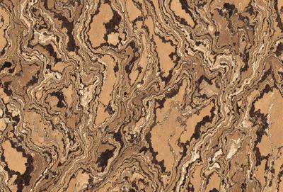 The primary subject of the image is a close-up of a marble pattern, showcasing the intricate details and textures of the stone. The setting is a marble surface, which serves as the background for the pattern. The visual style is a close-up of the marble pattern, highlighting the beauty and craftsmanship of the material. The colors and mood of the image are predominantly earthy tones, such as brown, beige, and gold, which evoke a sense of luxury