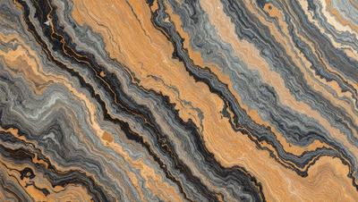 The primary subject of the image is a close-up of a marble stone with a unique and intricate pattern. The setting is a natural environment, with the stone being the main focus of the scene. The visual style is a close-up of the marble, showcasing its texture and details. The colors and mood of the image are predominantly earthy tones, giving it a natural and timeless appearance.