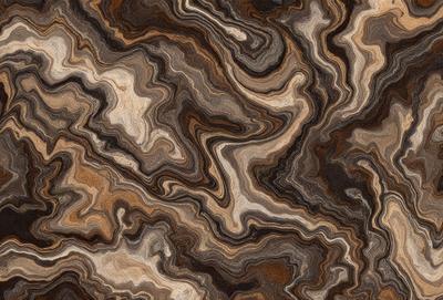 The primary subject of the image is a close-up of a marble-like patterned surface. The setting is a stone-like patterned surface, which is the background of the image. The visual style is a close-up of the pattern, which gives a detailed view of the marble-like texture. The colors and mood of the image are predominantly brown and earthy tones, creating a natural and earthy atmosphere.