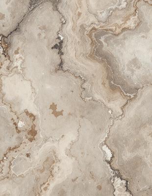 The image features a white marble surface with a pattern of brown spots. The primary subject is a close-up of the marble surface, showcasing its unique texture and design. The setting is a room with a white marble floor, which complements the marble surface. The visual style is a close-up of the marble, emphasizing its intricate patterns and textures. The colors and mood of the image are predominantly white and neutral, creating a clean and elegant atmosphere.