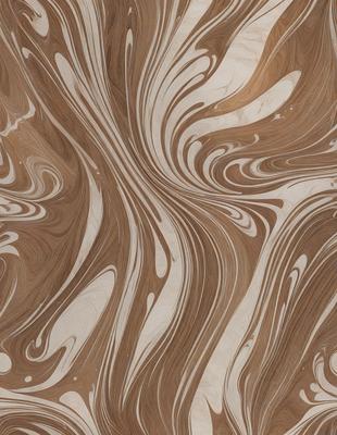 The primary subject of the image is a wooden surface with a swirling pattern. The setting is a room with a wooden floor, and the visual style is a close-up of the wooden surface. The colors and mood of the image are predominantly brown, giving it a warm and natural atmosphere.
