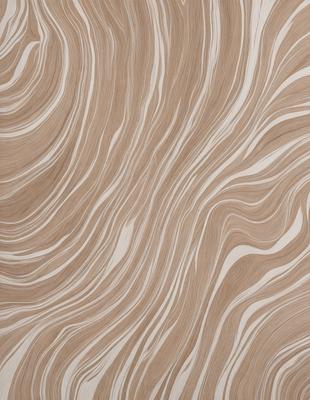 The primary subject of the image is a wooden wall with a unique and intricate design. The setting is a room with a wooden floor, and the visual style appears to be a combination of a photo and a digital art or illustration. The dominant colors in the image are brown and white, creating a warm and natural atmosphere.