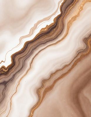 The primary subject of the image is a marble slab with a unique pattern. The setting is a natural environment, possibly a rock formation or a stone wall. The visual style is a close-up of the marble slab, showcasing its intricate design. The colors and mood of the image are predominantly earthy tones, giving it a natural and organic feel.