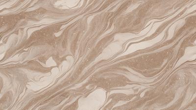 The primary subject of the image is a marble-like surface with a pattern of swirls and waves. The setting is a room with a brown and white color scheme. The visual style is a close-up of the marble-like surface, which gives it a textured and natural appearance. The colors and mood of the image are warm and inviting, with the brown and white color palette creating a sense of elegance and sophistication.