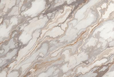 The primary subject of the image is a marble countertop with a unique and intricate design. The setting is a kitchen or bathroom, as the countertop is a prominent feature in the space. The visual style is a close-up of the marble countertop, showcasing its texture and patterns. The colors and mood of the image are predominantly neutral, with the marble countertop being the main focus and source of visual interest.