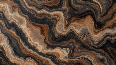 The primary subject of the image is a close-up of a marbled stone surface. The setting is a natural environment, with the stone surface being the main focus of the image. The visual style is a close-up of the stone, showcasing its intricate patterns and textures. The colors and mood of the image are predominantly earthy tones, giving it a natural and organic feel.