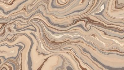 The image features a brown and white marbled pattern on a surface, possibly a wall or a table. The pattern is intricate and visually appealing, creating a unique and interesting design. The colors in the image are predominantly brown and white, giving the scene a warm and earthy tone. The overall atmosphere of the image is one of elegance and sophistication, thanks to the intricate marbled pattern and the combination of brown and white colors.