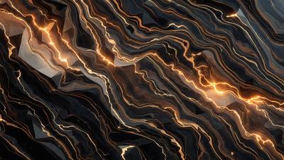 The primary subject of the image is a close-up of a marble-like surface with a yellowish glow. The setting is a dark room, and the visual style appears to be a combination of a photo and digital art. The colors and mood of the image are predominantly dark and moody, with the yellowish glow adding a touch of warmth to the scene.
