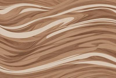 The primary subject of the image is a wooden surface with a unique and intricate pattern. The setting is a room with a wooden floor, and the visual style appears to be a combination of a photo and a digital art or illustration. The colors and mood of the image are warm and inviting, with the wooden surface creating a cozy and natural atmosphere.