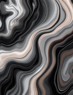 The primary subject of the image is a close-up of a black and white patterned surface, which appears to be a marble or stone texture. The setting is a dark background, which contrasts with the patterned surface. The visual style is a close-up of the pattern, showcasing the intricate details of the design. The colors and mood of the image are predominantly black and white, giving it a classic and timeless appearance.
