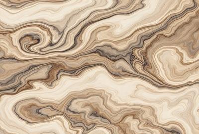 The primary subject of the image is a wooden table with a unique and intricate pattern. The table appears to be made of wood and has a natural texture. The setting is indoors, with the table being the main focus of the scene. The visual style of the image is a close-up of the wooden table, showcasing its intricate pattern. The colors in the image are predominantly brown and white, giving the table a warm and earthy appearance.