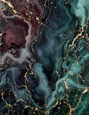 The primary subject of the image is a painting featuring a blue and gold background. The setting is a canvas, and the visual style is a painting. The dominant colors are blue and gold, creating a serene and elegant atmosphere.