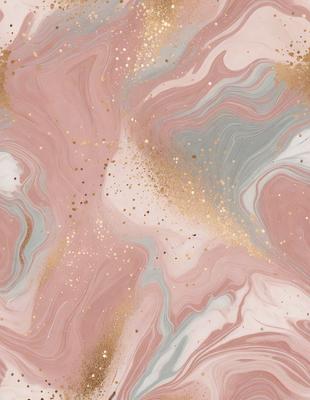 The primary subject of the image is a close-up of a pink and gold swirl pattern, which appears to be a painting or a digital artwork. The setting is a pink and white marbled surface, creating a visually appealing contrast with the gold and pink colors. The visual style is a mix of painting and digital art, giving the image a unique and artistic appearance. The colors and mood of the image are predominantly pink and gold, creating a warm and inviting atmosphere.