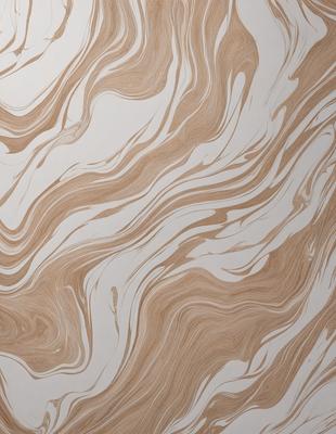The primary subject of the image is a wall with a patterned design. The setting is a room with a white wall, and the visual style appears to be a combination of a photo and a drawing. The colors and mood of the image are predominantly brown and white, creating a warm and earthy atmosphere.