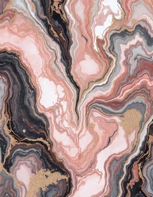 The primary subject of the image is a close-up of a marbled rock formation, showcasing its intricate and colorful patterns. The setting is a natural environment, with the rock formation being the main focus of the scene. The visual style of the image is a close-up, which emphasizes the details and textures of the rock formation. The colors and mood of the image are vibrant and lively, with the marbled rock formation serving as a striking and eye-catching centerpiece.
