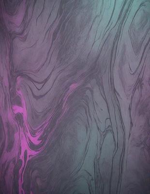 The image features a purple and gray marbled wall with a patterned texture. The primary subject is the marbled wall, which serves as the setting and background for the scene. The visual style of the image is a combination of photo and digital art, creating a unique and intricate pattern. The dominant colors in the image are purple and gray, giving the wall a sophisticated and elegant appearance.