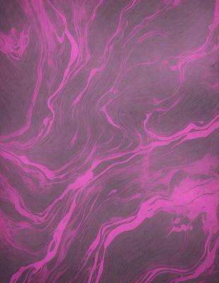 The primary subject of the image is a purple and pink swirl pattern on a gray background. The setting appears to be a wall or a surface with a design, possibly a painting or a textured wallpaper. The visual style of the image is a combination of digital art and illustration, creating a unique and eye-catching design. The dominant colors in the image are purple and pink, which evoke a sense of creativity and artistic expression.