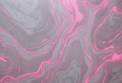 The primary subject of the image is a pink and grey marbled wallpaper. The setting is a room with a grey and pink marbled wallpaper. The visual style is a patterned wallpaper, which gives the room a unique and artistic appearance. The dominant colors are pink and grey, creating a warm and inviting atmosphere in the room.