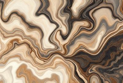 The primary subject of the image is a close-up of a wooden surface with a unique and intricate pattern. The setting is a room with a wooden floor, and the visual style appears to be a combination of a photo and a digital artwork. The colors and mood of the image are predominantly brown and earthy, creating a warm and natural atmosphere.