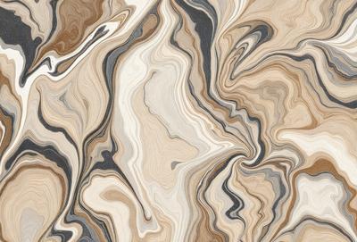 The image features a unique and intricate design on a surface, possibly a wall or a piece of art. The design is a combination of brown, white, and gray colors, creating a visually appealing and textured pattern. The primary subject of the image is the artistic pattern, which stands out against the background. The visual style of the image is a blend of natural and man-made elements, giving it a distinct and captivating appearance.