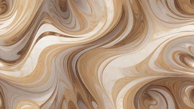 The primary subject of the image is a wooden surface with a swirling pattern. The setting is a room with a wooden floor, and the visual style is a close-up of the wooden surface. The colors and mood of the image are predominantly brown and cream, giving it a warm and natural appearance.