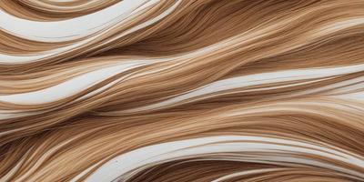 The primary subject of the image is a close-up of a person's hair, showcasing its texture and color. The setting is a white background, which provides a clean and minimalistic look. The visual style is a combination of a photo and a drawing, creating a unique and artistic representation of the hair. The colors and mood of the image are warm and inviting, with the brown hair and white background creating a sense of depth and dimension.