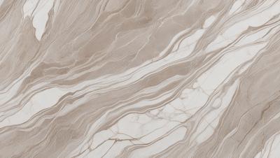 The primary subject of the image is a marble countertop with a unique, swirling pattern. The setting is a kitchen or bathroom, as the countertop is a prominent feature in the scene. The visual style is a close-up of the marble countertop, showcasing its intricate design. The colors and mood of the image are predominantly neutral, with the marble countertop being the main focus and source of visual interest.