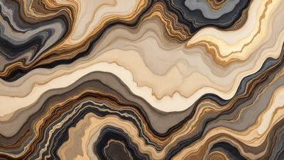The primary subject of the image is a close-up of a rocky surface, possibly a piece of wood or a stone. The setting is a rocky, textured environment, which adds to the visual style. The colors and mood of the image are predominantly dark and earthy, with a sense of depth and intricacy.