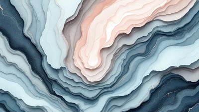 The primary subject of the image is a large, textured, and colorful piece of artwork, possibly a painting or a digital artwork. The setting is a blue background, which contrasts with the artwork's vibrant colors. The visual style appears to be a combination of photo and digital art, creating a unique and intriguing appearance. The colors and mood of the artwork are lively and dynamic, with a strong focus on the blue and white tones.