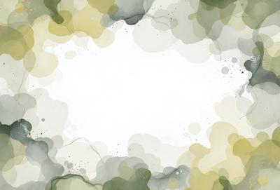 The primary subject of the image is a white canvas with a green background. The visual style appears to be a combination of digital art and illustration, creating a unique and artistic appearance. The colors and mood of the image are predominantly green, with a few yellow accents, giving it a calm and serene atmosphere.